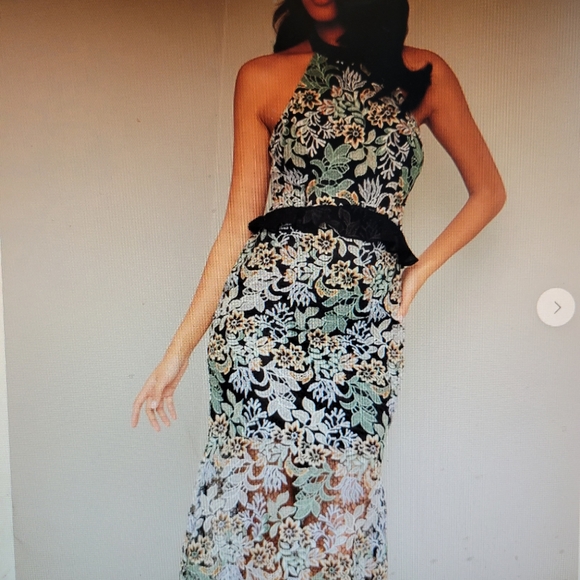 COPY - Chi-Chi halter neck lace crochet sheer ham midi dress, size us 6. - Picture 10 of 14